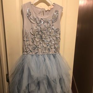 Tutu Monde baby blue and gray dress .